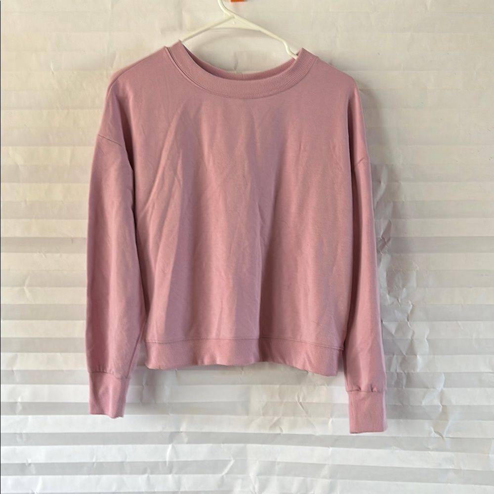 Avia Girls Size 4-6 Mauve Open Back Long Sleeve Pullover Sweatshirt